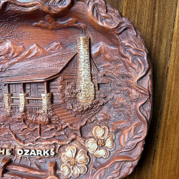 Vintage The Ozarks Region Souvenir Faux Wood Tray / Plate / Bowl by Lugene's - Picture 5 of 6